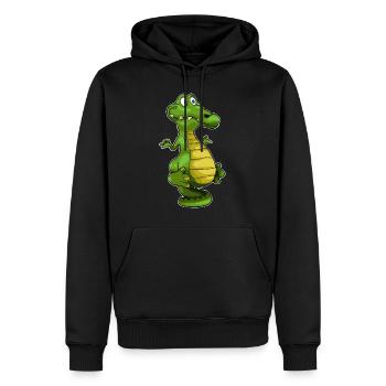 Idée cadeau yoga crocodile - Sweat à capuche Premium bio Homme - noir - Devant - Nico (187cm)