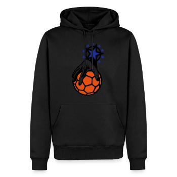 handball main hand mano prise ballon - Sweat à capuche Premium bio Homme - noir - Devant - Nico (187cm)