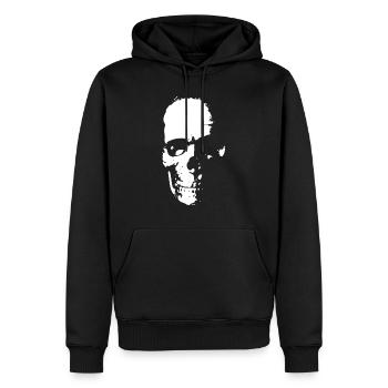 Skeleton Face Silhouette - Men’s Premium Organic Hoodie - black - Front - Nico (187cm)