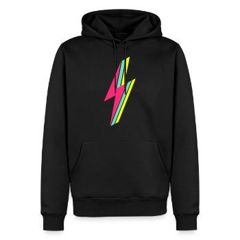 Blitz - Männer Premium Bio Hoodie - Schwarz - Vorne - Nico (187cm)