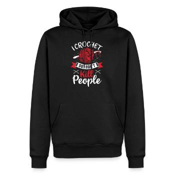 Crochet crochet fil fil crochet cadeau - Sweat à capuche Premium bio Homme - noir - Devant - Nico (187cm)
