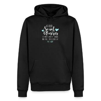 Travailleur social scolaire - Sweat à capuche Premium bio Homme - noir - Devant - Nico (187cm)