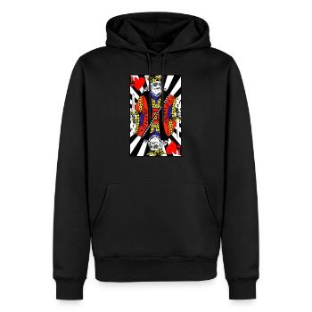 Roi de coeur - Sweat à capuche Premium bio Homme - noir - Devant - Nico (187cm)