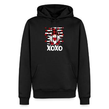 Gnome Coeur Xoxo - Sweat à capuche Premium bio Homme - noir - Devant - Nico (187cm)