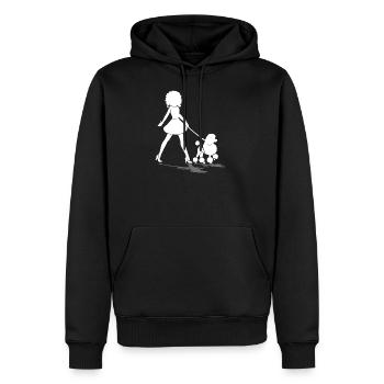 Gassi mit Pudel - Männer Premium Bio Hoodie - Schwarz - Vorne - Nico (187cm)