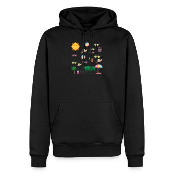 VACANCES D'ÉTÉ - Sweat à capuche Premium bio Homme - noir - Devant - Nico (187cm)