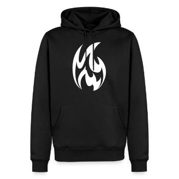 Flame - Men’s Premium Organic Hoodie - black - Front - Nico (187cm)