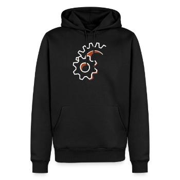 Zahnrad Mechanisch Getriebe - Männer Premium Bio Hoodie - Schwarz - Vorne - Nico (187cm)