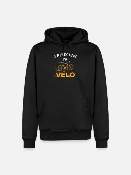 Je peux pas j'ai Vélo - Sweat à capuche Premium bio Homme - noir