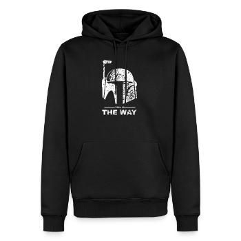 This is the Way - Sweat à capuche Premium bio Homme - noir - Devant - Nico (187cm)
