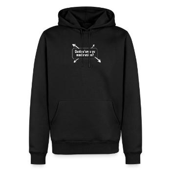 Quelqu'un a vu modération? - Sweat à capuche Premium bio Homme - noir - Devant - Nico (187cm)