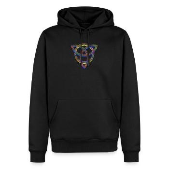 Triskel relief - Men’s Premium Organic Hoodie - black - Front - Nico (187cm)