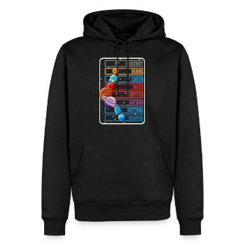La science astronome des planètes du système solaire - Sweat à capuche Premium bio Homme - noir - Devant - Nico (187cm)