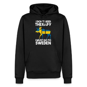 Suède Suède drapeau suédois cadeau - Sweat à capuche Premium bio Homme - noir - Devant - Nico (187cm)