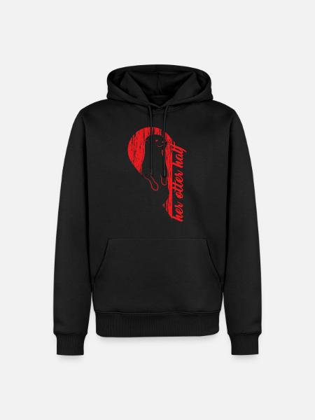 La sua lontra ha aiutato il motivo di San Valentino - Felpa con cappuccio ecologica premium da uomo - nero