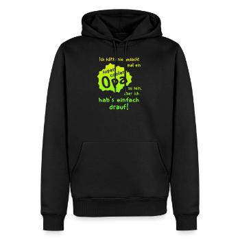 Opa - Super Cool - Männer Premium Bio Hoodie - Schwarz - Vorne - Nico (187cm)