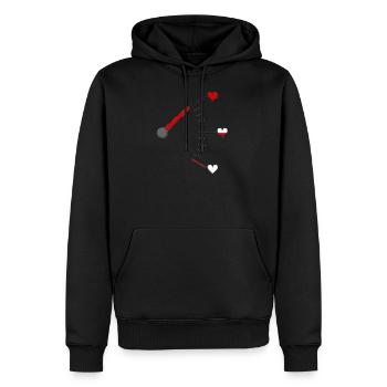 Liebes-Messgerät - Männer Premium Bio Hoodie - Schwarz - Vorne - Nico (187cm)