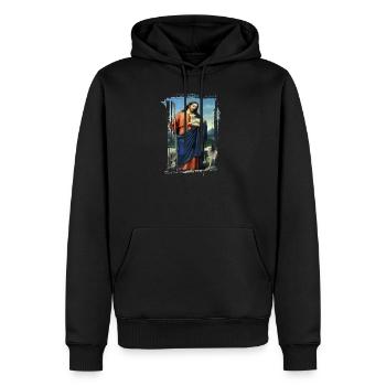 Jésus-Sainte Marie Religion - Sweat à capuche Premium bio Homme - noir - Devant - Nico (187cm)