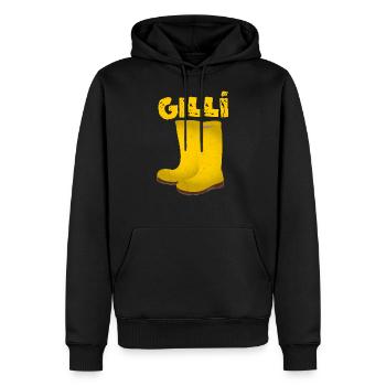 Gilli Gilbert Gerald - Männer Premium Bio Hoodie - Schwarz - Vorne - Nico (187cm)