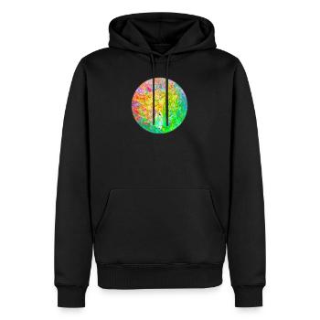 Happy Spring - Men’s Premium Organic Hoodie - black - Front - Nico (187cm)