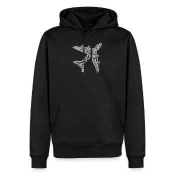 India Flug Flugzeug Luftfahrt Geschenk Pilot - Männer Premium Bio Hoodie - Schwarz - Vorne - Nico (187cm)