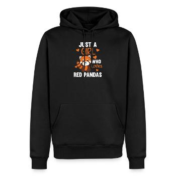 Red Pandas girl love roter Panda kawaii süße Tiere - Männer Premium Bio Hoodie - Schwarz - Vorne - Nico (187cm)