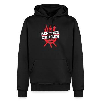 Grillen ist mein Job Rentner Ruhestand Spruch - Männer Premium Bio Hoodie - Schwarz - Vorne - Nico (187cm)