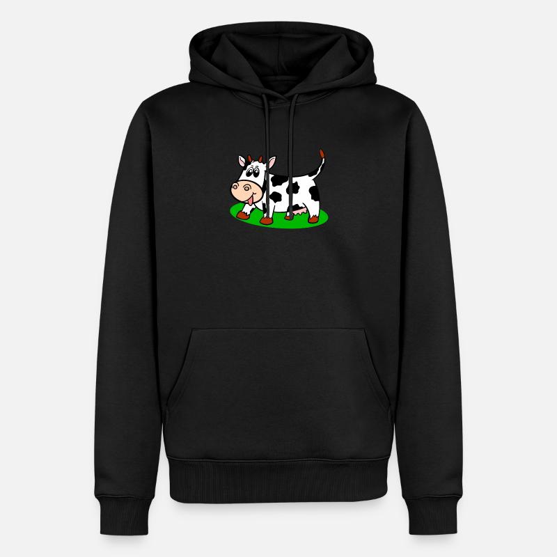 Kuh - Männer Premium Bio Hoodie - Schwarz