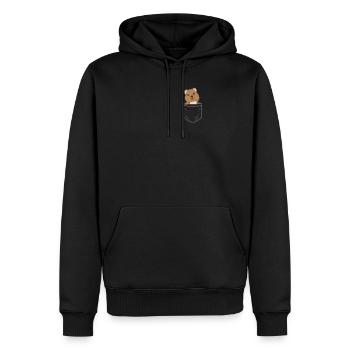 Quokka sac de quokka poche poitrine avec animal - Sweat à capuche Premium bio Homme - noir - Devant - Nico (187cm)