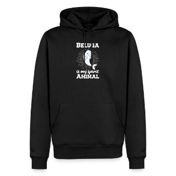 Béluga animaux mignons pour enfants bélugas - Sweat à capuche Premium bio Homme - noir - Devant - Nico (187cm)