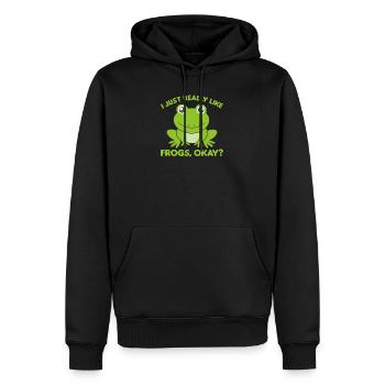 Grenouille préféré des grenouilles douces pour les amis des animaux - Sweat à capuche Premium bio Homme - noir - Devant - Nico (187cm)
