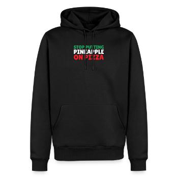 Italien Pizzas Italienisch keine Ananas auf Pizza - Männer Premium Bio Hoodie - Schwarz - Vorne - Nico (187cm)
