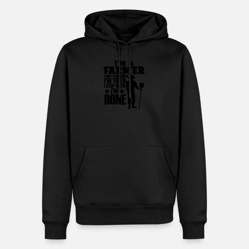 je suis un fermier - Sweat à capuche Premium bio Homme - noir