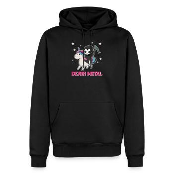 Death Metal - death riding unicorn funny unicorns - Männer Premium Bio Hoodie - Schwarz - Vorne - Nico (187cm)