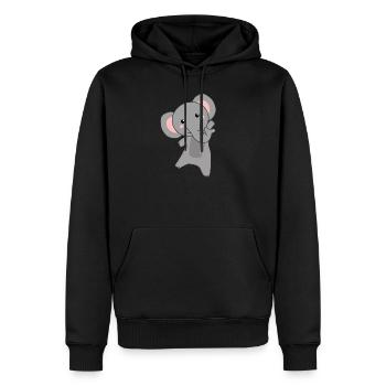 Elefant süße Tiere rosa Elefanten Zoo tiere - Männer Premium Bio Hoodie - Schwarz - Vorne - Nico (187cm)