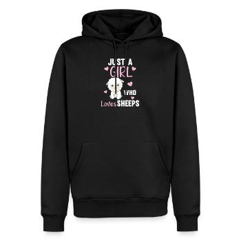 Nur ein Mädchen das Schafe liebt - süßes Schaf - Männer Premium Bio Hoodie - Schwarz - Vorne - Nico (187cm)