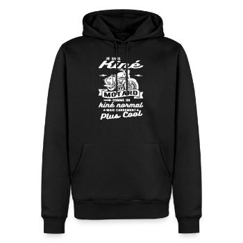 kiné et motard moto - Sweat à capuche Premium bio Homme - noir - Devant - Nico (187cm)