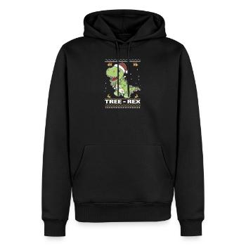 Tree-Rex funny dinosaur pun T-Rex - Men’s Premium Organic Hoodie - black - Front - Nico (187cm)