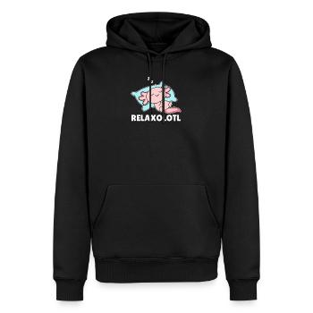 Relaxolotl Axolotl Liebhaber süße Tiere relaxen - Männer Premium Bio Hoodie - Schwarz - Vorne - Nico (187cm)
