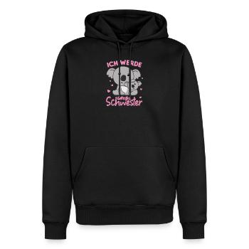 Ich werde große Schwester 2022 für Geschwister - Männer Premium Bio Hoodie - Schwarz - Vorne - Nico (187cm)