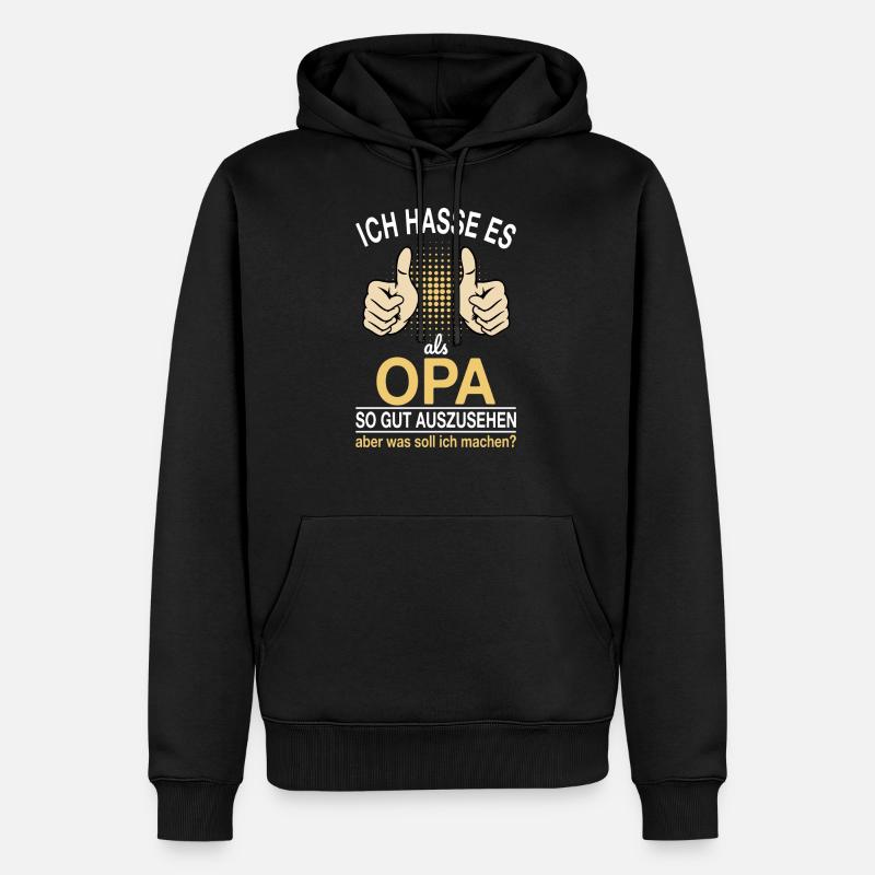 Opa Spruch - Männer Premium Bio Hoodie - Schwarz