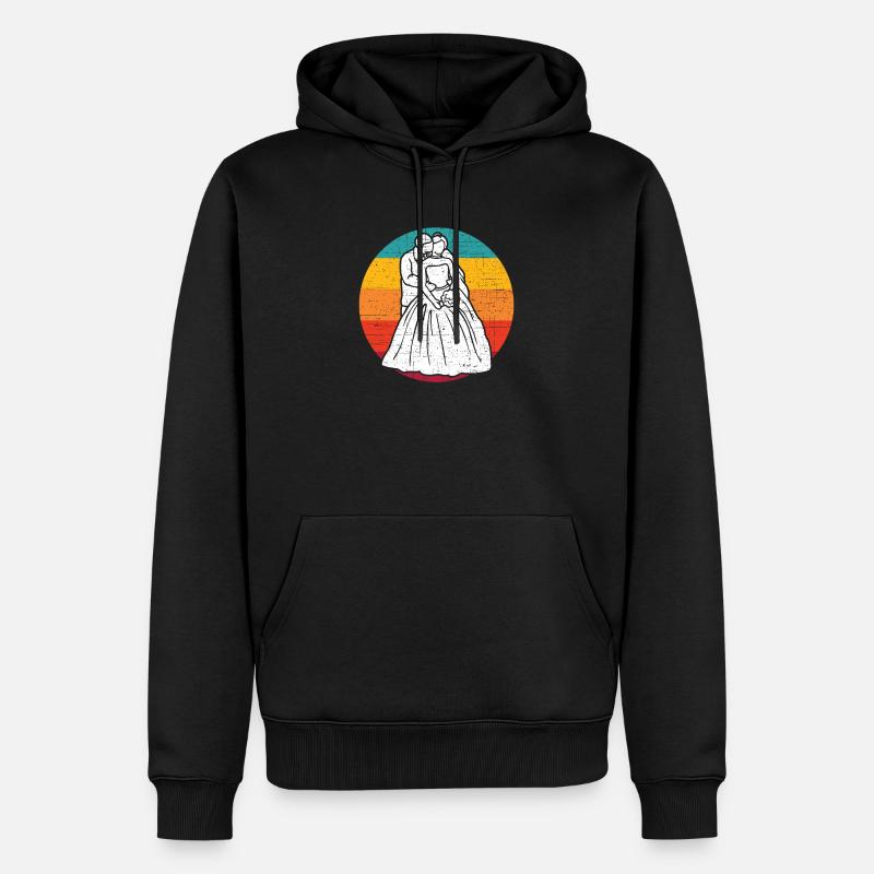 Coucher de soleil mariés - Sweat à capuche Premium bio Homme - noir