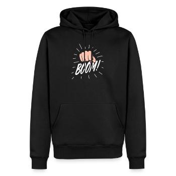 Strip Pop mit weiblicher Faust - Männer Premium Bio Hoodie - Schwarz - Vorne - Nico (187cm)
