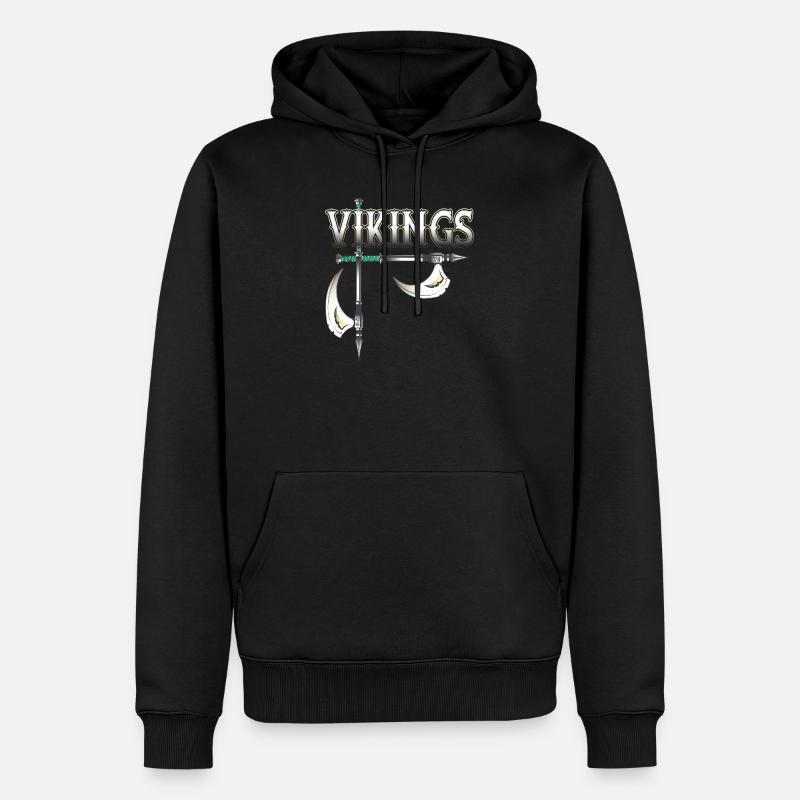 Wikinger Krieger - Männer Premium Bio Hoodie - Schwarz