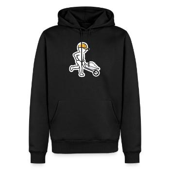 Bauarbeiter mit Schubkarre - Männer Premium Bio Hoodie - Schwarz - Vorne - Nico (187cm)