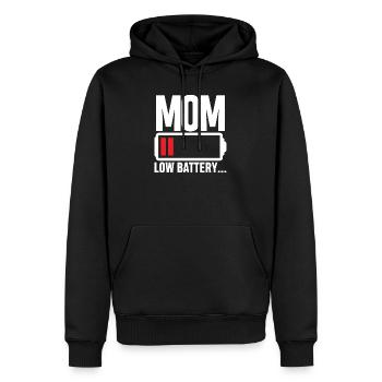 Batterie de maman faible - Sweat à capuche Premium bio Homme - noir - Devant - Nico (187cm)