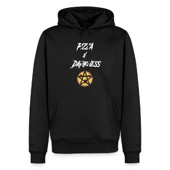 Pizza gothique et ténèbres - Sweat à capuche Premium bio Homme - noir - Devant - Nico (187cm)