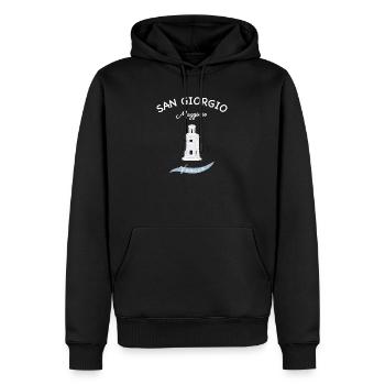 Venise, Phare de San Giorgio Maggiore, Italie - Sweat à capuche Premium bio Homme - noir - Devant - Nico (187cm)