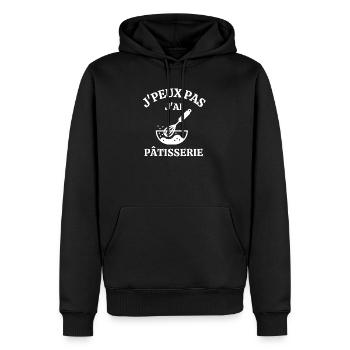 pâtisserie, pâtissier, meilleur pâtissier - Sweat à capuche Premium bio Homme - noir - Devant - Nico (187cm)