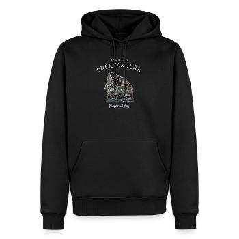 Ulm ist schräg und spektakulär, kultiges Haus - Männer Premium Bio Hoodie - Schwarz - Vorne - Nico (187cm)